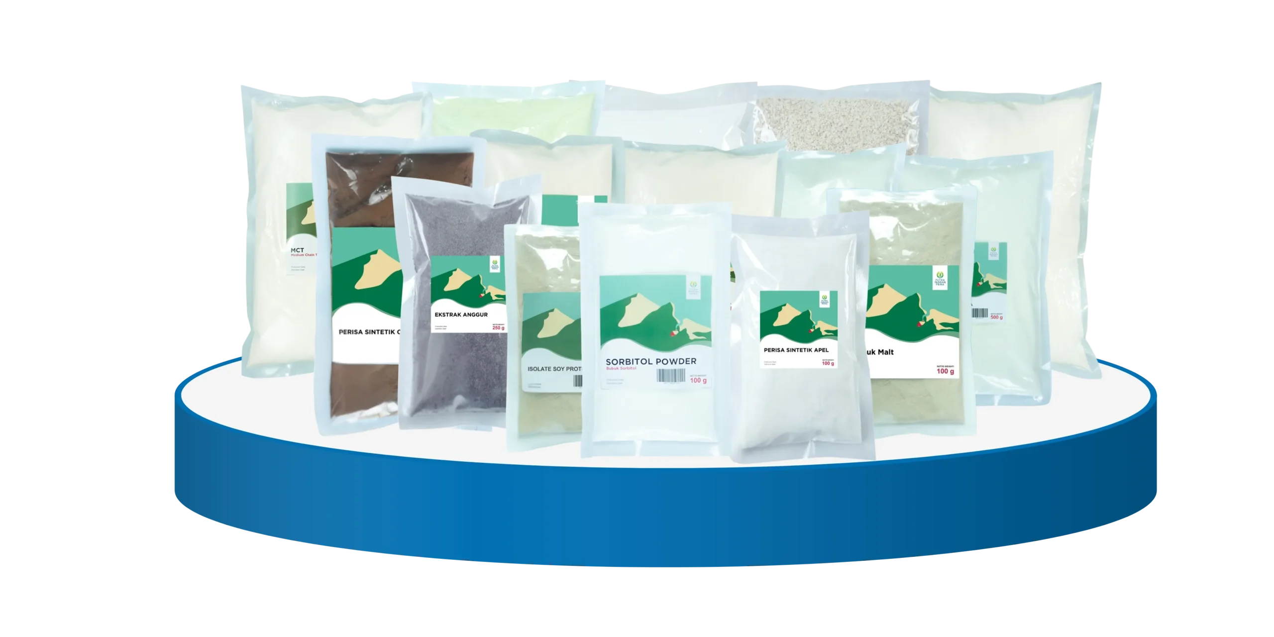 Podium produk bahan baku makanan dan minuman